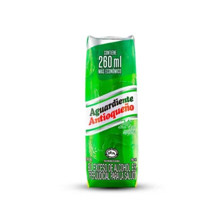 Aguardiente Antioqueño Verde En caja 260ml