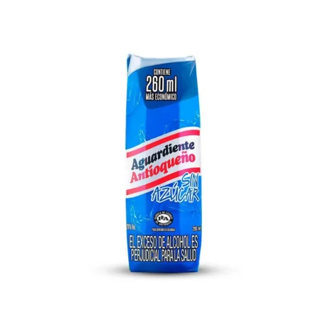 Aguardiente Antioqueño Azul En Caja Sin Azucar 260ml